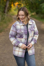 Load image into Gallery viewer, ONLINE ONLY  Norah Plaid Shacket - Purple and Gold
