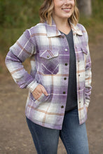 Load image into Gallery viewer, ONLINE ONLY  Norah Plaid Shacket - Purple and Gold
