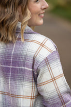 Load image into Gallery viewer, ONLINE ONLY  Norah Plaid Shacket - Purple and Gold
