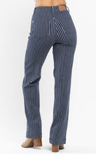 Load image into Gallery viewer, Judy Blue Tummy Control Striped Straight Leg Jeans
