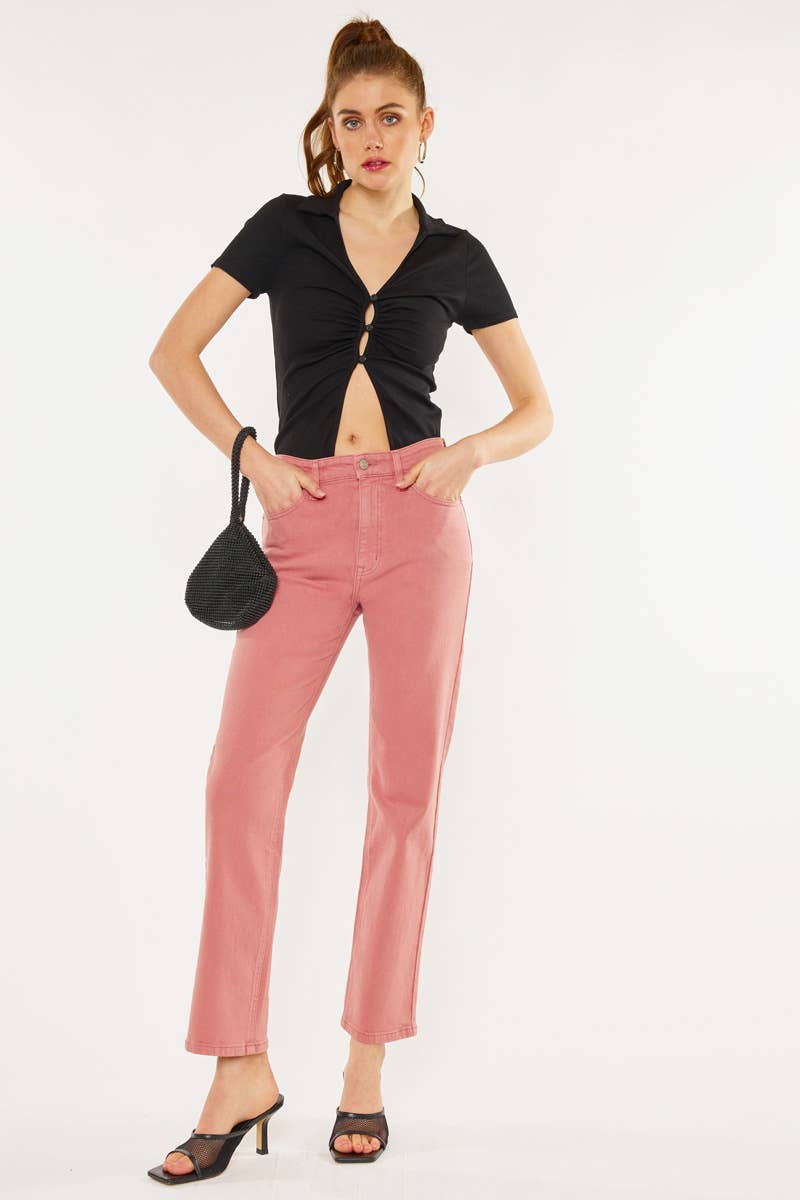 KanCan HURTA HIGH RISE CORAL STRAIGHT JEANS ULTRA HIGH RISE 90’S CORAL STRAIGHT