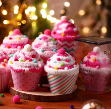 Load image into Gallery viewer, Pink Christmas Cupcake Socks Fuzzy Socks for Women
