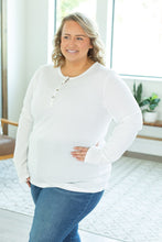 Load image into Gallery viewer, Michelle Mae Harper Long Sleeve Henley - White FINAL SALE
