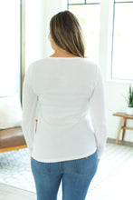 Load image into Gallery viewer, Michelle Mae Harper Long Sleeve Henley - White FINAL SALE

