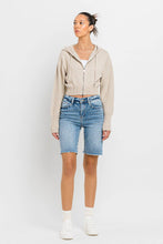 Load image into Gallery viewer, VERVET VALERIE HIGH RISE RAW HEM BERMUDA SHORTS
