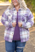 Load image into Gallery viewer, ONLINE ONLY  Norah Plaid Shacket - Purple and Gold
