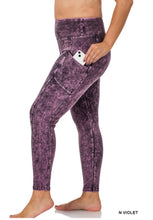 Load image into Gallery viewer, ZENANA PLUS MINERAL WASH WIDE WAISTBAND FULL LEGGINGS WITH POCKETS
