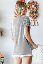 Load image into Gallery viewer, V-NECK SOLID TWIST RIB TOP
