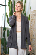 Load image into Gallery viewer, Open front cardigan CHARCOAL
