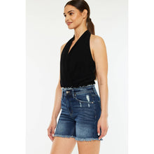 Load image into Gallery viewer, KanCan High Rise Dark Shorts with Waistband Fray Detail
