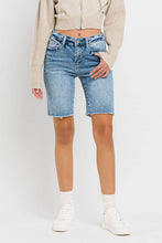 Load image into Gallery viewer, VERVET VALERIE HIGH RISE RAW HEM BERMUDA SHORTS
