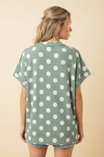 Load image into Gallery viewer, ET8108-11 Polka Dot Textured V-Neck Top - krisglamcloset
