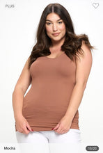 Load image into Gallery viewer, Reversible V or U Neckline Plus Seamless Tank
