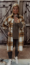 Load image into Gallery viewer, Plaid Button Down Double Pocket Long Coat
