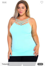 Load image into Gallery viewer, Womens Plus Seamless Triple Criss-Cross Front Cami
