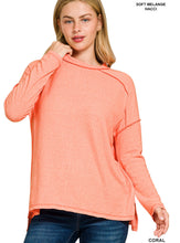 Load image into Gallery viewer, Soft Mélange Hacci Exposed Seam Hi-Low Tee
