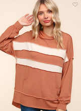 Load image into Gallery viewer, Color Block Pullover Hoodie Side Slits
