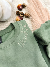 Load image into Gallery viewer, Embroidered Thankful Sweatshirt
