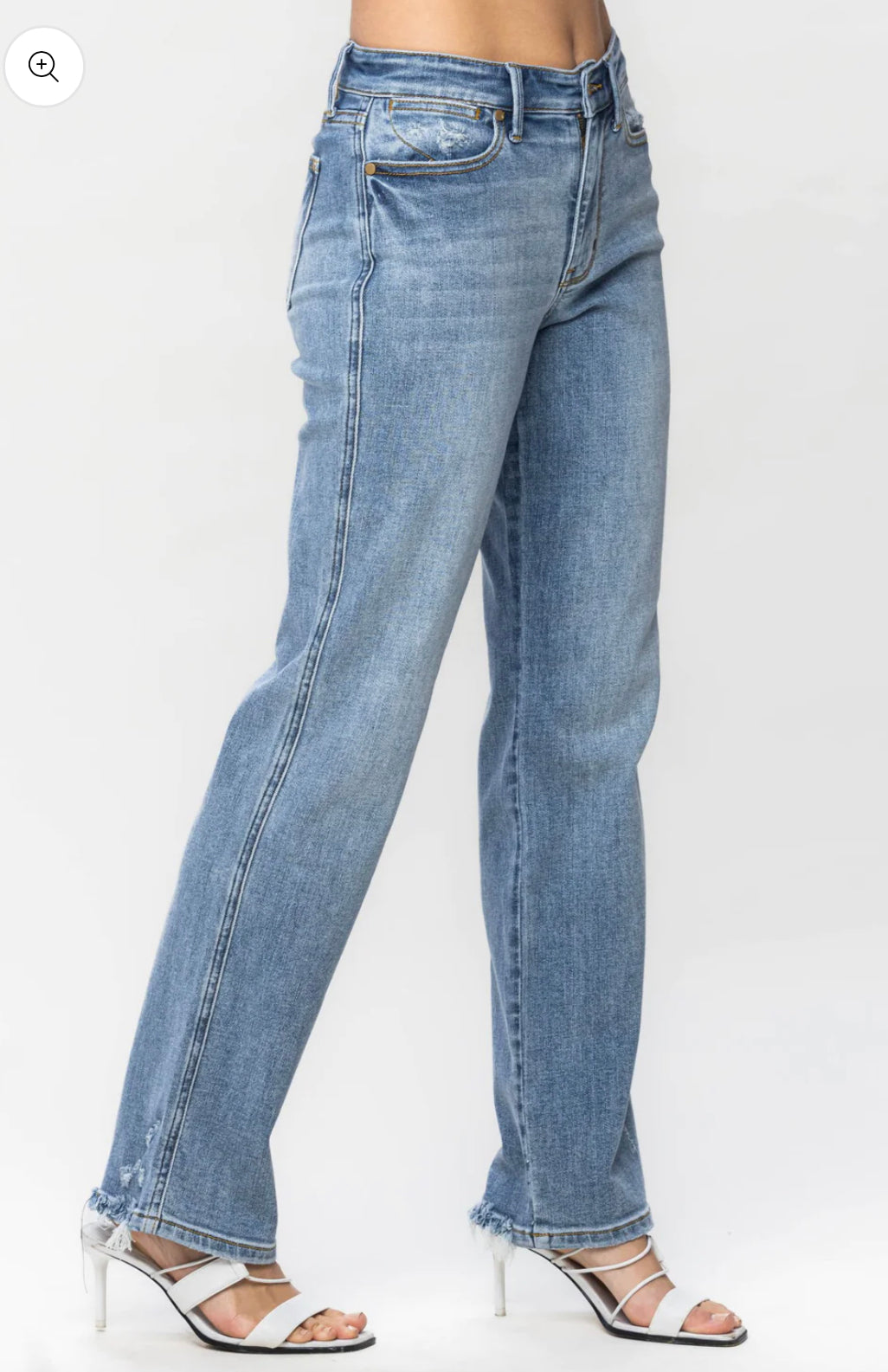 Judy Blue Mid Rise Yoke Cell Phone Pocket Dad Jeans