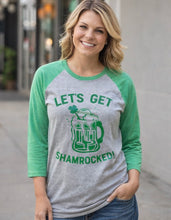 Load image into Gallery viewer, Let’s Get Shamrocked Raglan Tee 🍀 - krisglamcloset
