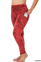 Load image into Gallery viewer, ZENANA PLUS MINERAL WASH WIDE WAISTBAND FULL LEGGINGS WITH POCKETS
