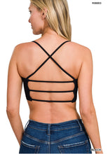 Load image into Gallery viewer, Zenana White SEAMLESS RIBBED 3-STRAP &amp; CROSS BACK BRALETTES*WITH REMOVABLE BRA PADS - krisglamcloset
