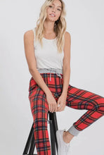 Load image into Gallery viewer, PLAID JOGGER PANTS WITH SIDE POCKETS
