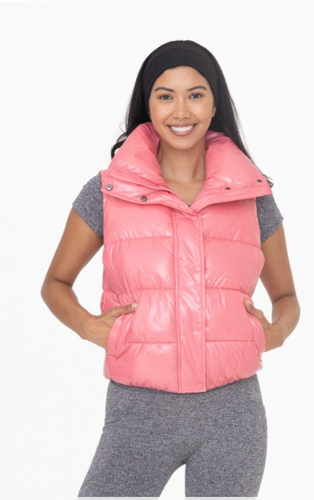 Glossy Faux Patent Leather Vest - krisglamcloset