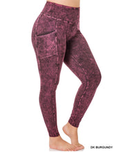 Load image into Gallery viewer, ZENANA PLUS MINERAL WASH WIDE WAISTBAND FULL LEGGINGS WITH POCKETS
