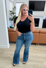 Load image into Gallery viewer, Miley High Waist Control Top Frayed Hem Flare Jeans - krisglamcloset
