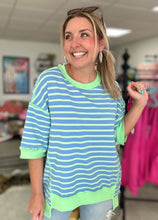 Load image into Gallery viewer, PREORDER ENDS Fri 7/12 at 6 pm seaside stripe top, blue - krisglamcloset
