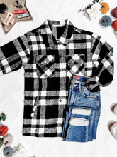 Load image into Gallery viewer, ONLINE ONLY Norah Plaid Shacket - Classic Black and White
