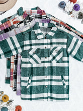 Load image into Gallery viewer, ONLINE ONLY  Norah Plaid Shacket - Classic Green and Grey Mix
