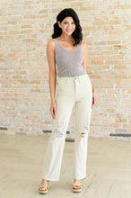 Load image into Gallery viewer, Selena High Rise Distressed 90's Straight Jeans in Bone - krisglamcloset
