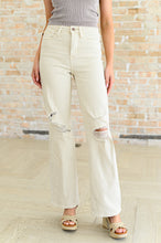 Load image into Gallery viewer, Selena High Rise Distressed 90's Straight Jeans in Bone - krisglamcloset
