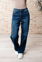 Load image into Gallery viewer, Leila High Rise Cargo Straight Jeans - krisglamcloset
