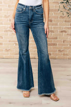 Load image into Gallery viewer, Miley High Waist Control Top Frayed Hem Flare Jeans - krisglamcloset
