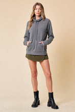 Load image into Gallery viewer, Charcoal Funnel Neck Pull Over
