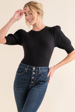 Load image into Gallery viewer, Puffed Half Sleeve Rib Basic Bodysuit
