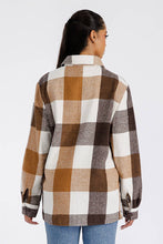 Load image into Gallery viewer, Boyfriend Oversized Soft Flannel Shacket Camel White
