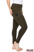 Load image into Gallery viewer, Plus High Waist Long Plus Yoga Pants With Side Pockets
