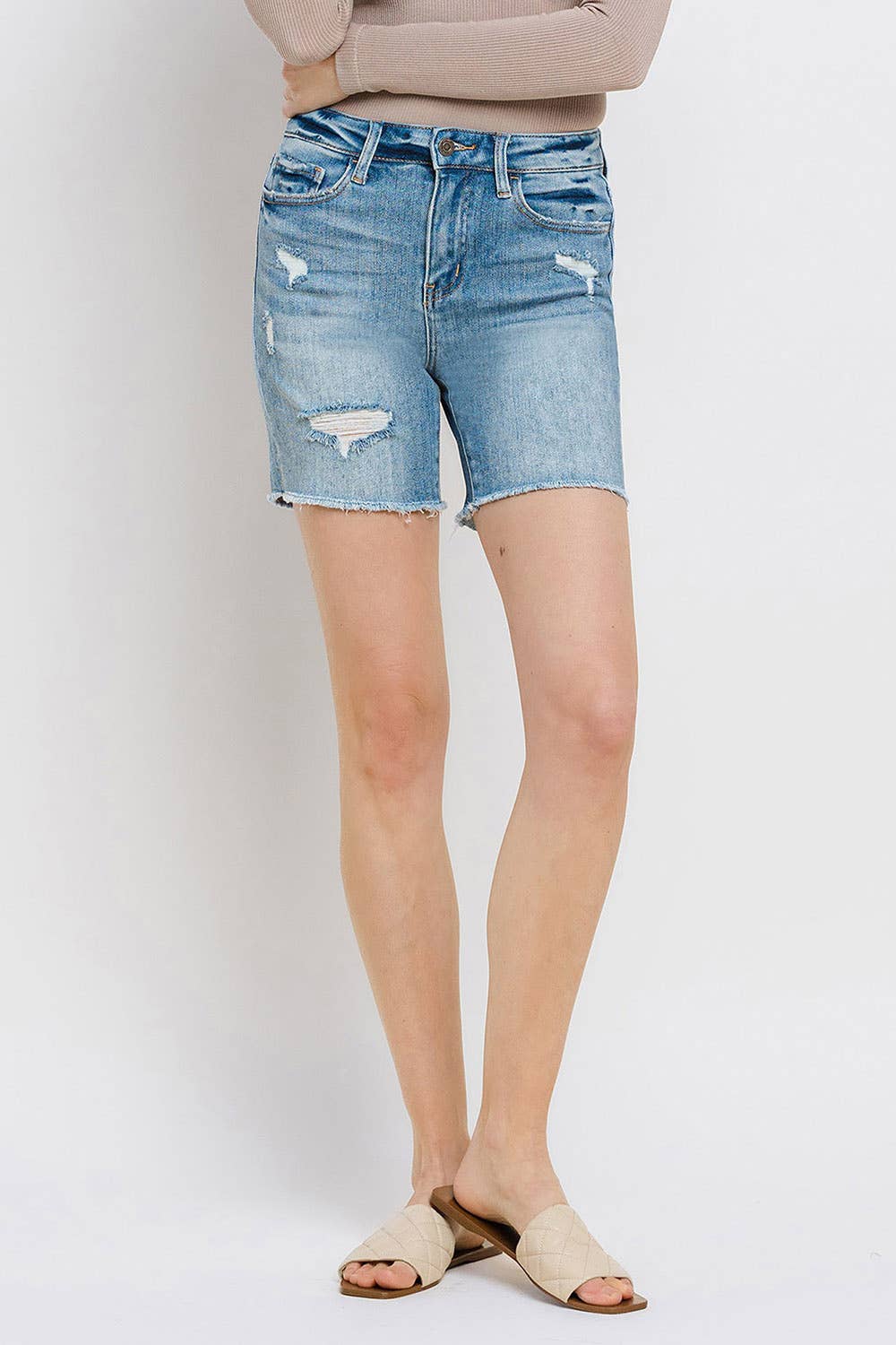 VERVET LORETTA HIGH RISE MIDI SHORTS