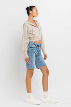 Load image into Gallery viewer, VERVET VALERIE HIGH RISE RAW HEM BERMUDA SHORTS
