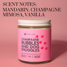 Load image into Gallery viewer, Champagne Bubbles, And Dog Snuggles- Funny Candle Gift
