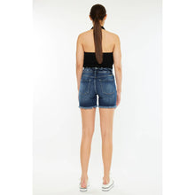 Load image into Gallery viewer, KanCan High Rise Dark Shorts with Waistband Fray Detail
