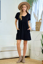 Load image into Gallery viewer, D Ring Strap Sleeve Detail Easy Dress
