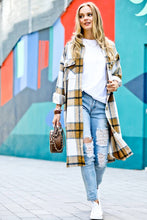 Load image into Gallery viewer, Plaid Button Down Double Pocket Long Coat
