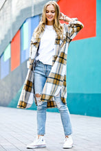 Load image into Gallery viewer, Plaid Button Down Double Pocket Long Coat
