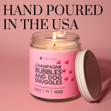Load image into Gallery viewer, Champagne Bubbles, And Dog Snuggles- Funny Candle Gift
