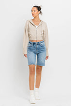 Load image into Gallery viewer, VERVET VALERIE HIGH RISE RAW HEM BERMUDA SHORTS
